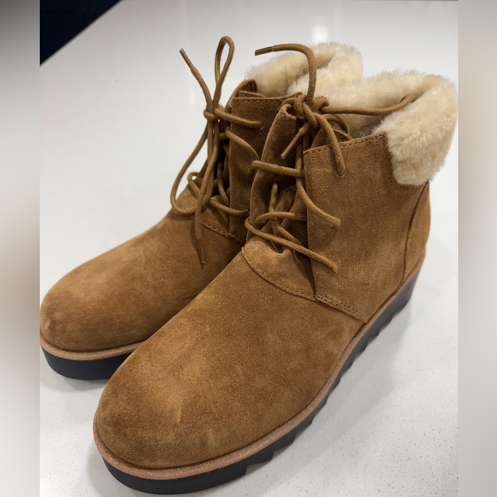 Eileen Fisher Women’s Kenille Sport Suede Wedge Bootie Syrup Size 7.5 MSRP $255